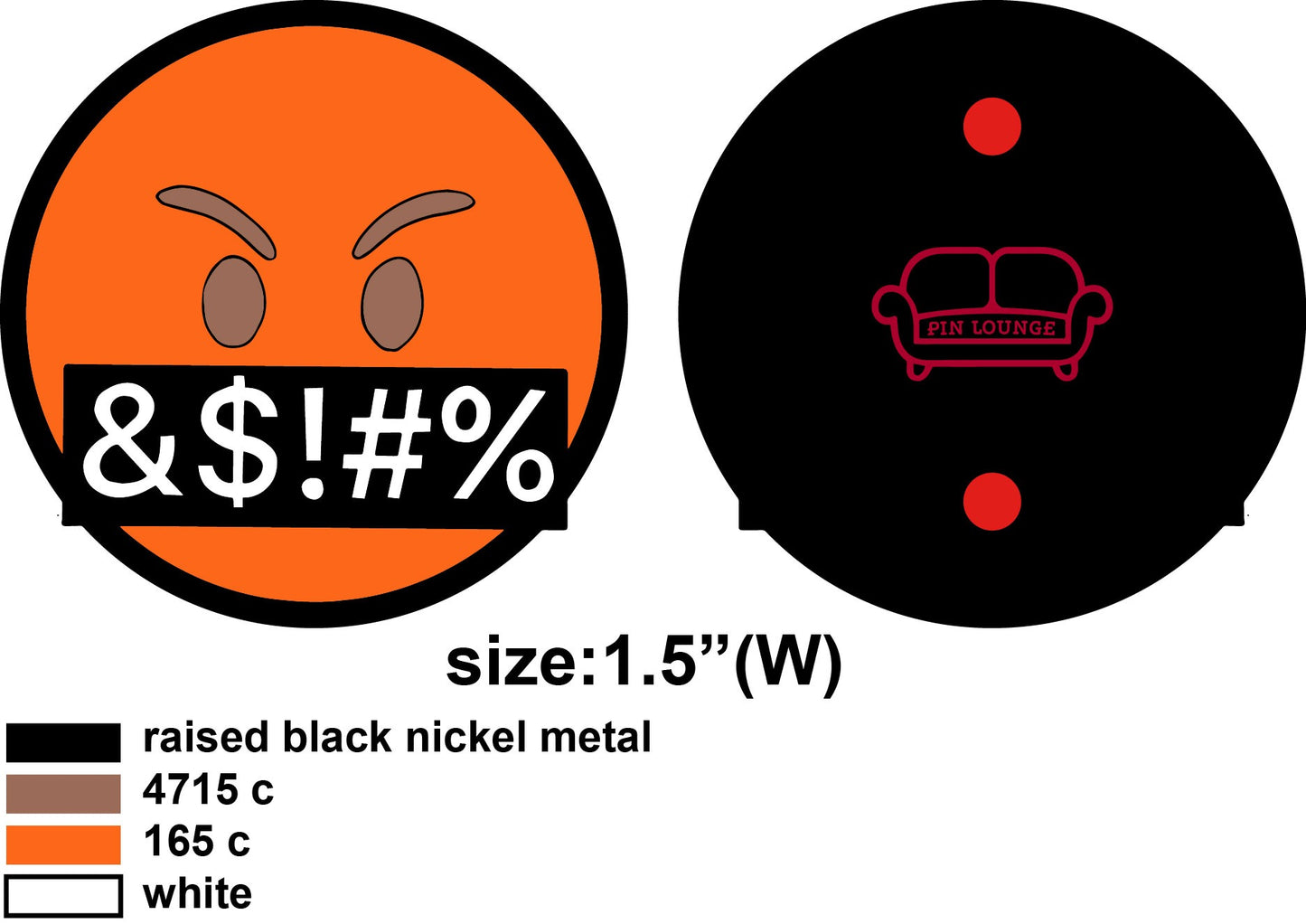 Swearing Face Emoji Pin