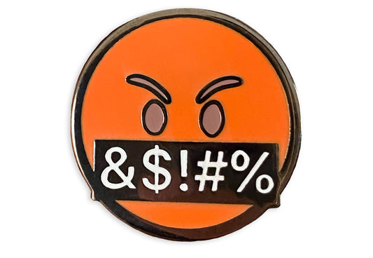 Swearing Face Emoji Pin