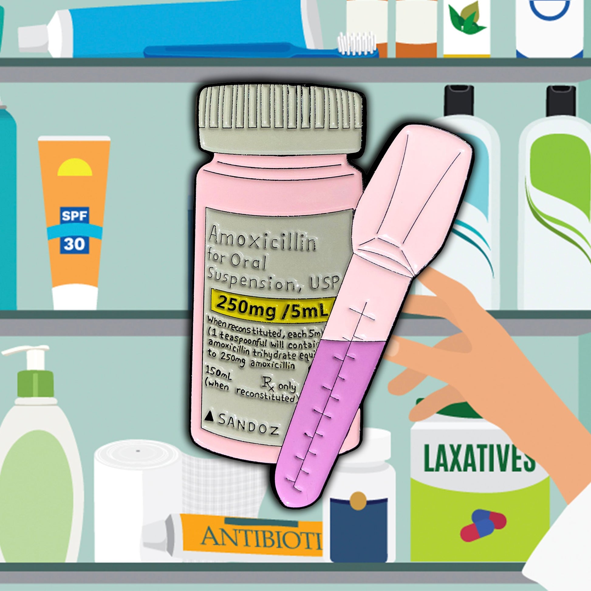 Pink Bubble Gum Medicine Pin