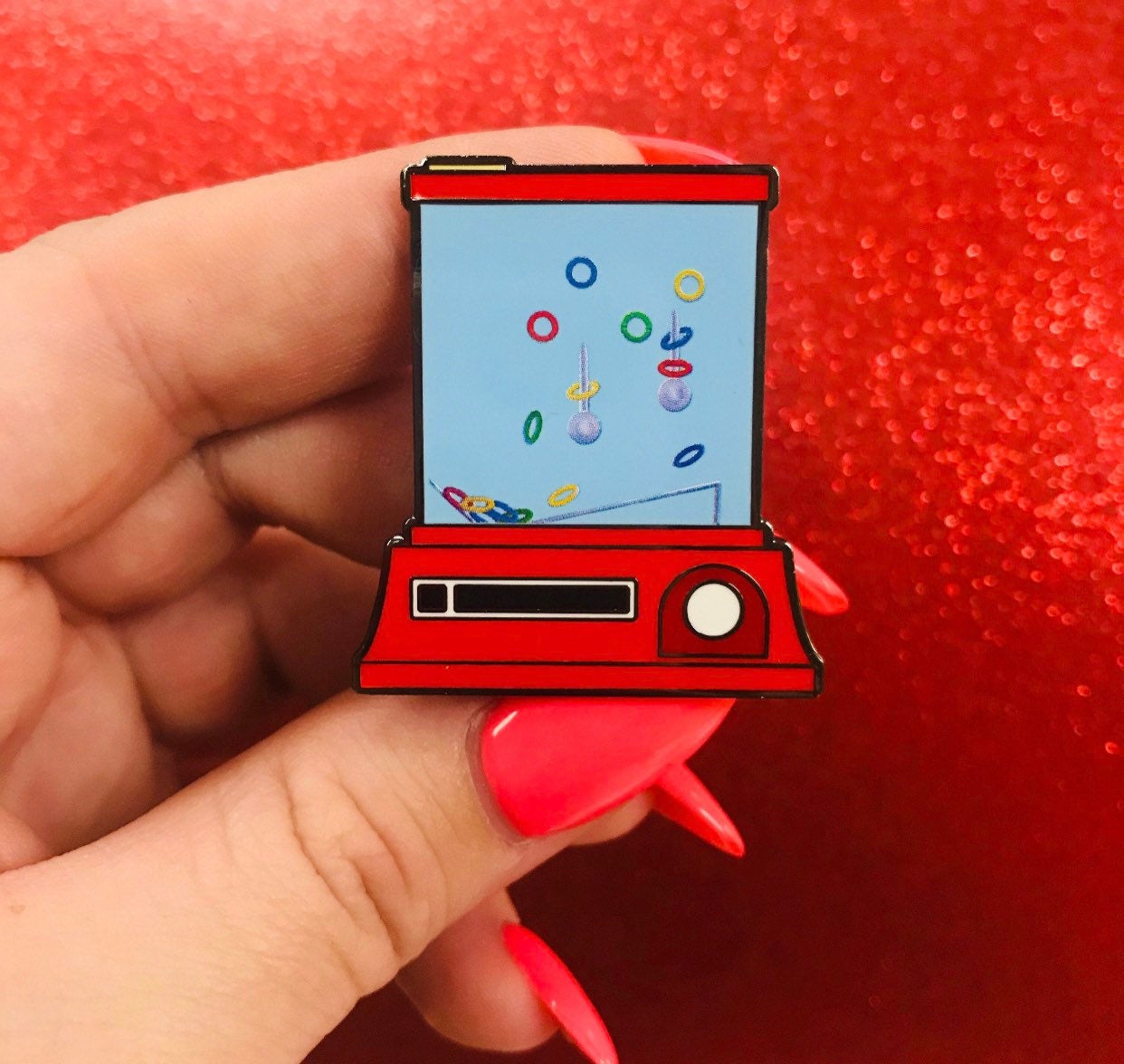 Water Ring Toss Game Enamel Pin | funny enamel pins | nostalgia pins