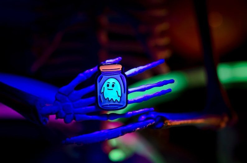 Glow in the Dark Ghost Hard Enamel Pin | Halloween pins | glow in the dark | ghost pins