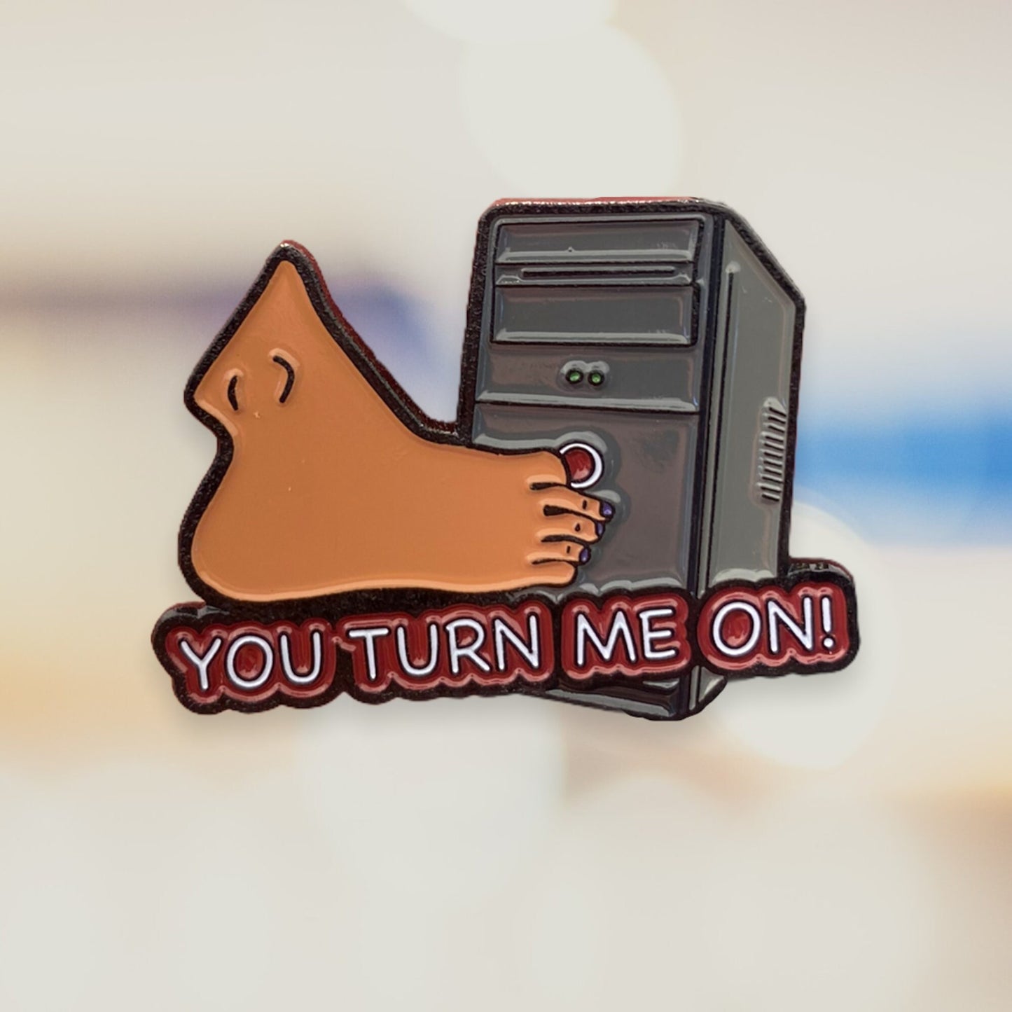 You Turn Me On Computer Enamel Pin | funny pins | nostalgia pin | 90's pins | Tech pins |