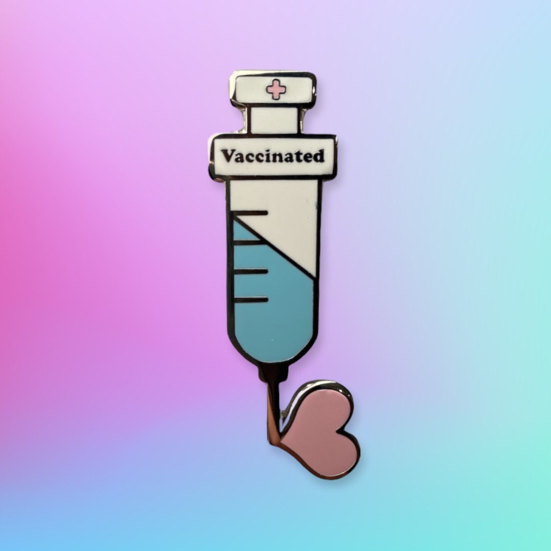 Vaccinated Enamel pin | im vaccinated pin | nurse pins | hospital pins | doctor pins | medical pins