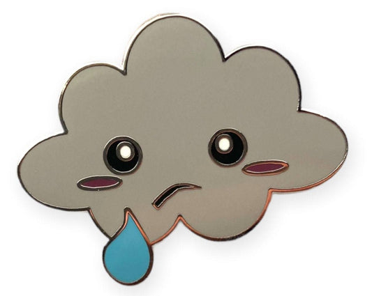 Crying Kawaii Rain Cloud Pin | Cloud pin | Kawaii pin | weather pins | sun pin | rain pin | cute pins
