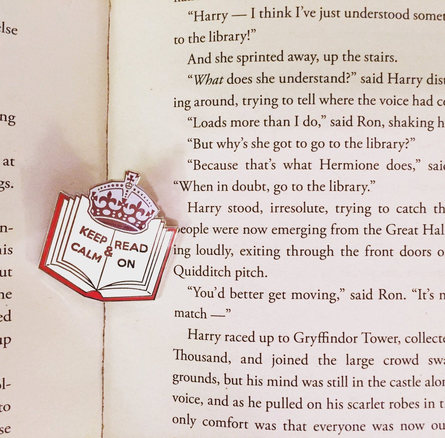 Glitter Keep Calm and Read On Enamel Pin | Book pins | reading pins | school pins | book marks