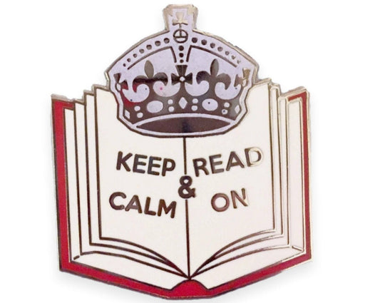 Glitter Keep Calm and Read On Enamel Pin | Book pins | reading pins | school pins | book marks