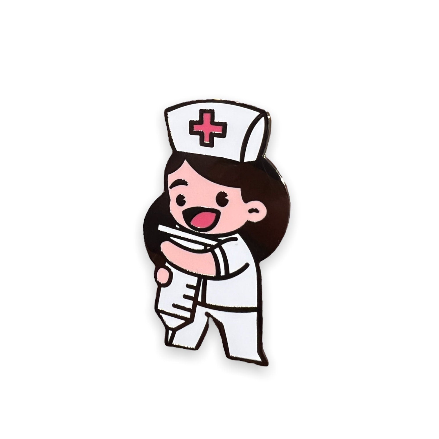 Nurse Holding Syringe Enamel Pin | Nursing pins | Doctor pins | Medical Accessories | nurse week | nurses week