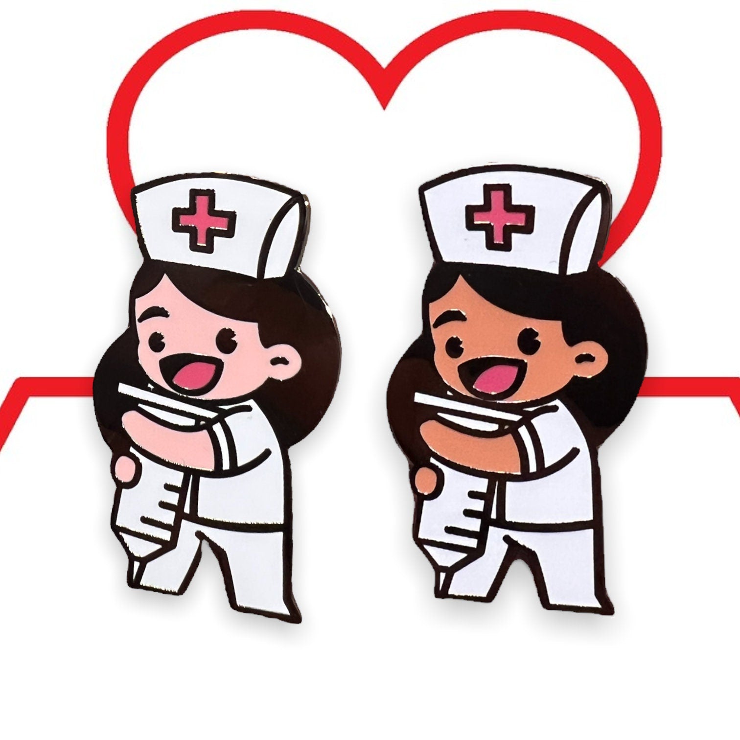 Nurse Holding Syringe Enamel Pin | Nursing pins | Doctor pins | Medical Accessories | nurse week | nurses week