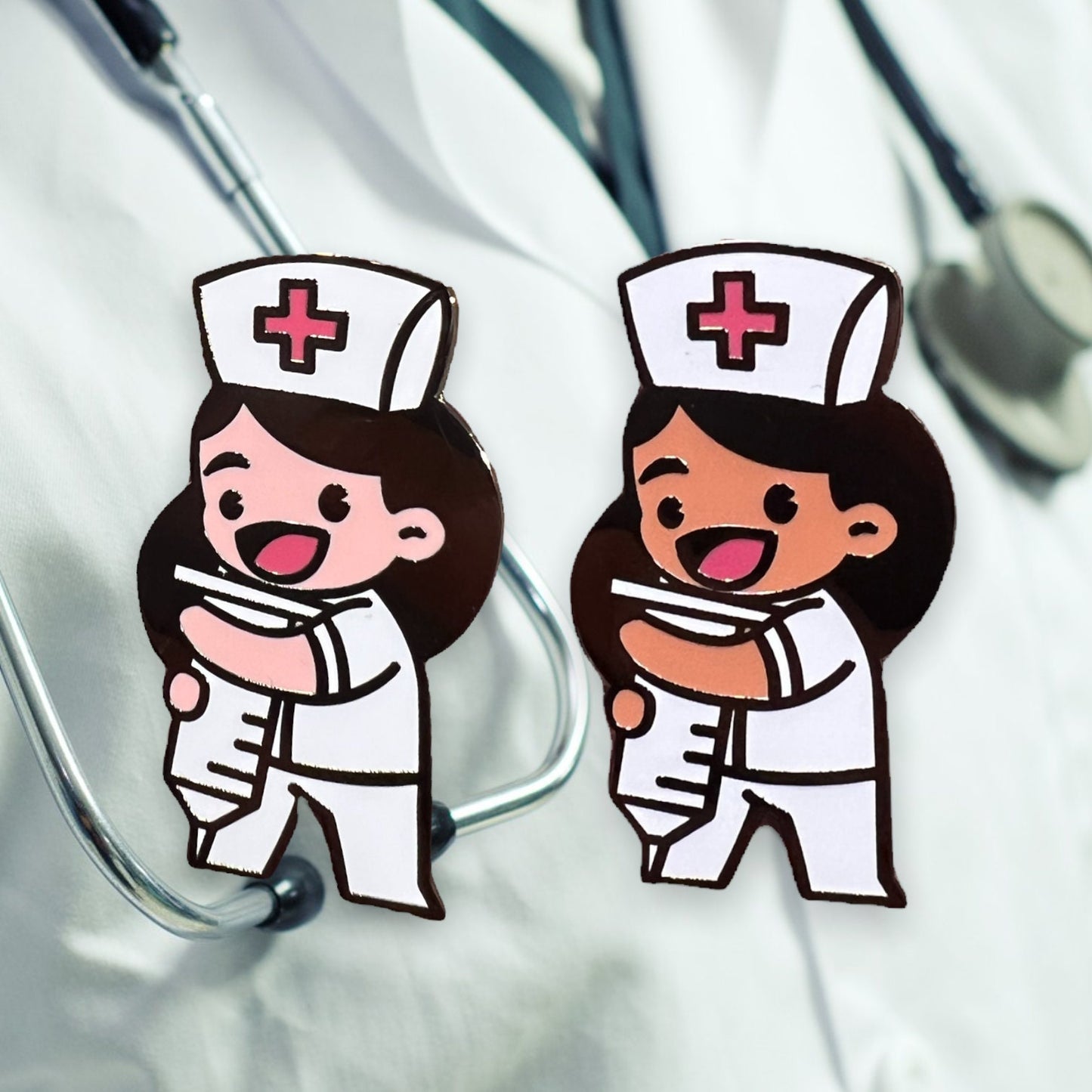 Nurse Holding Syringe Enamel Pin | Nursing pins | Doctor pins | Medical Accessories | nurse week | nurses week