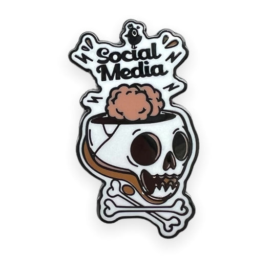 Social Media Brain Pin
