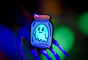 Glow in the Dark Ghost Hard Enamel Pin | Halloween pins | glow in the dark | ghost pins