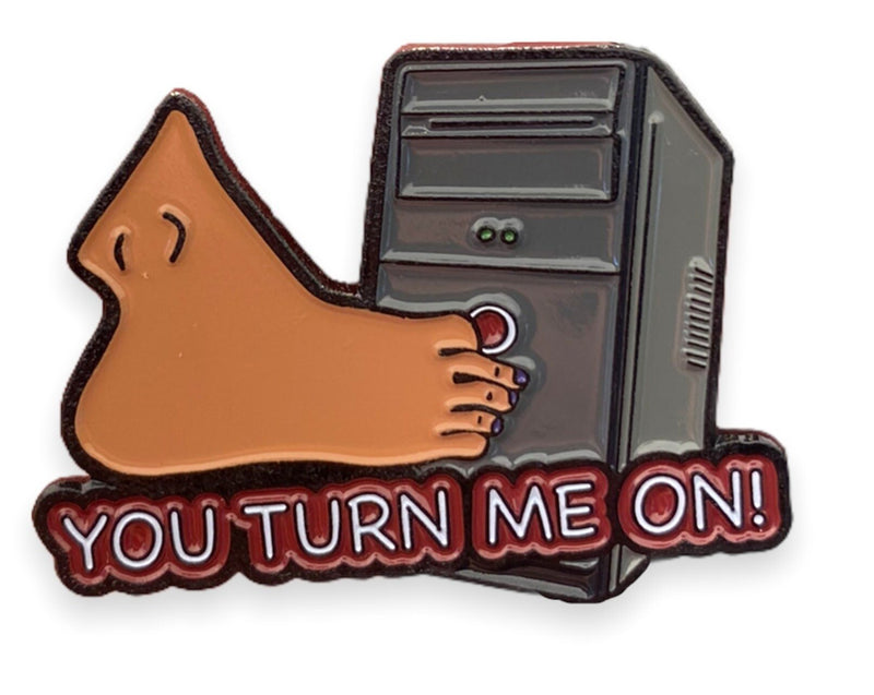 You Turn Me On Computer Enamel Pin | funny pins | nostalgia pin | 90's pins | Tech pins |