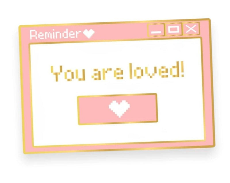 Kawaii You Are Loved Pin  | love pins | Microsoft paint pins | photoshop pin | heart pins
