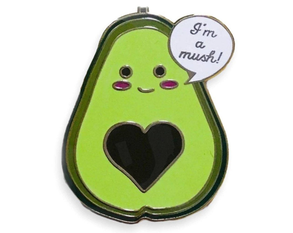 Kawaii Food Punny Avocado I'm a Mush Enamel Pin | food pins | avocado toast pins | funny pins