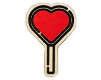 Heart Lollipop Wooden Pin